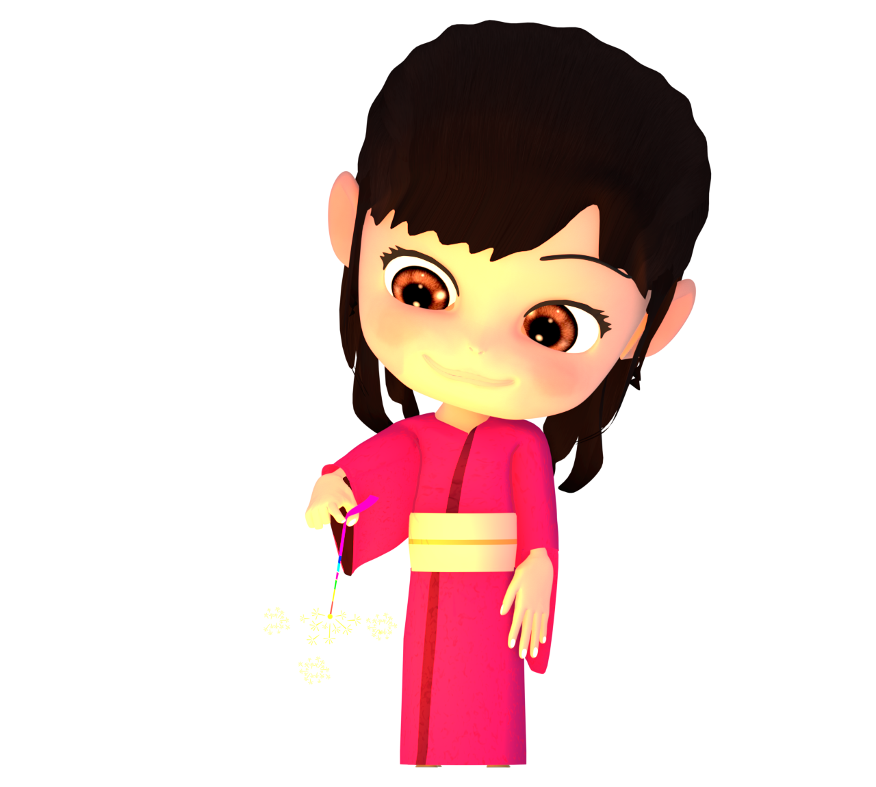 線香花火をする女の子のイラスト 15 線香花火をする女の子のイラスト