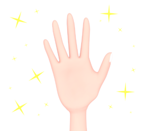 キラキラした綺麗な右手のイラスト