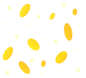 キラキラ舞い降りる小判のイラスト