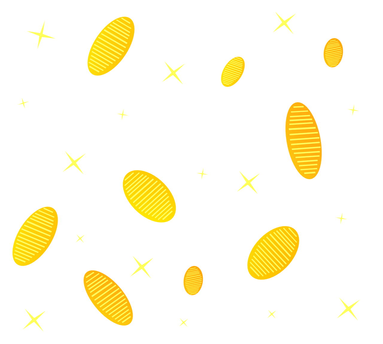 キラキラ舞い降りる小判のイラスト