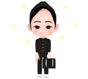 キラキラとした男子生徒のイラスト