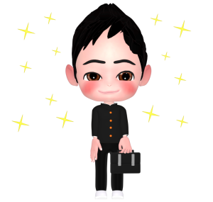 キラキラした男子生徒のイラスト