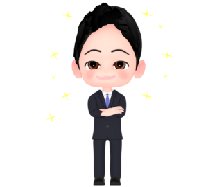 キラキラ輝くサラリーマンのイラスト