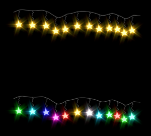 キラキラ星の形をしたイルミネーションのイラスト