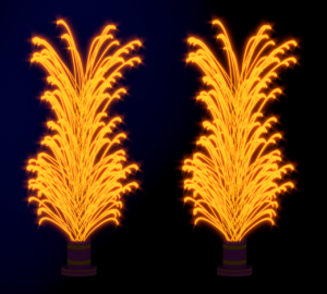 火花が噴出する置き花火のイラスト