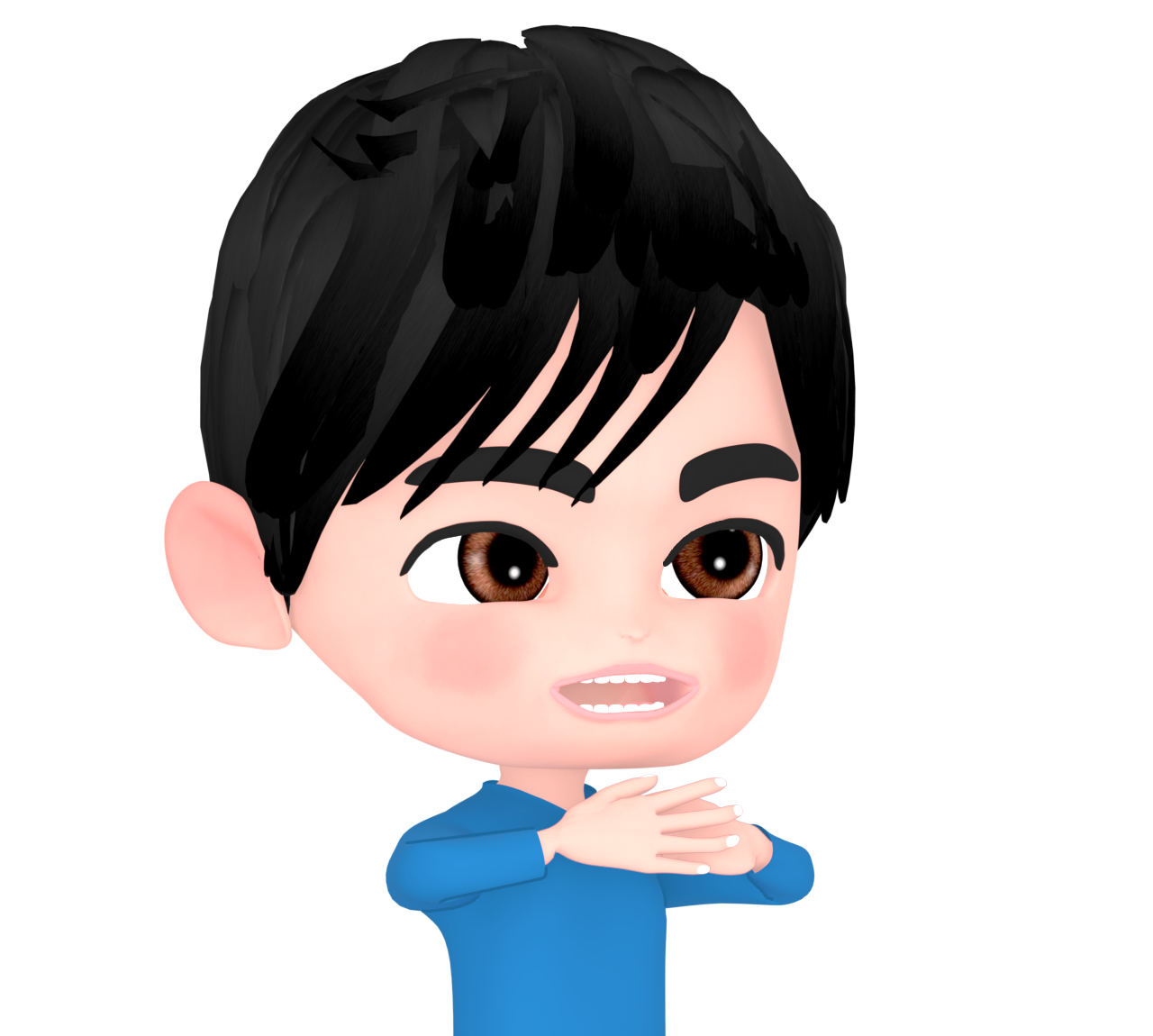 気合いを入れる男性のイラスト