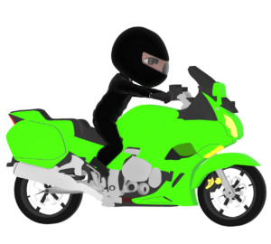 スポーツバイクを運転する男性のイラスト