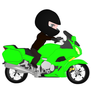 スポーツバイクを運転する男性のイラスト