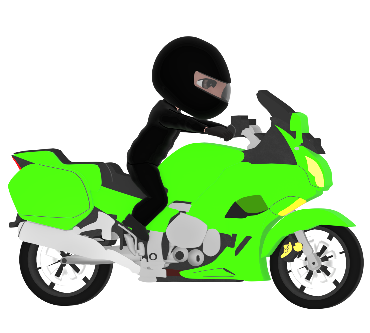 スポーツバイクを運転する男性のイラスト