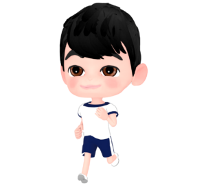 体育服で走る男の子のイラスト