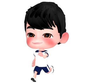 体育服で走る男の子のイラスト