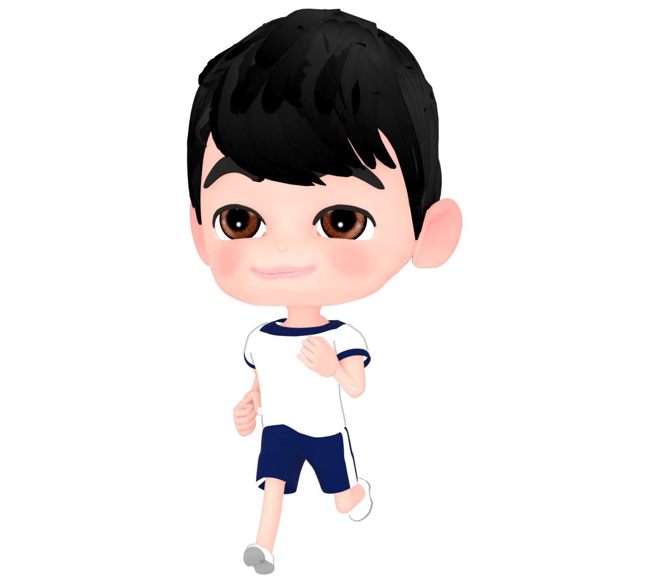 体育服で走る男の子のイラスト