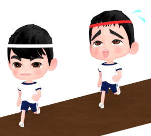 運動会で競走をする子どものイラスト