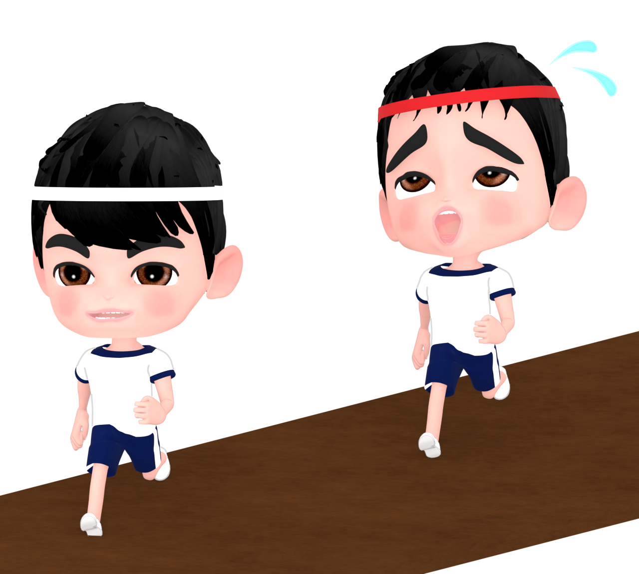 運動会で競走をする子どものイラスト