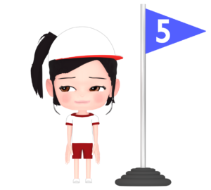 短距離走で５位の女の子のイラスト