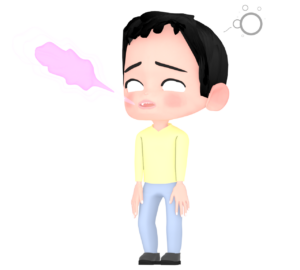 立ったまま魂が抜ける男性のイラスト