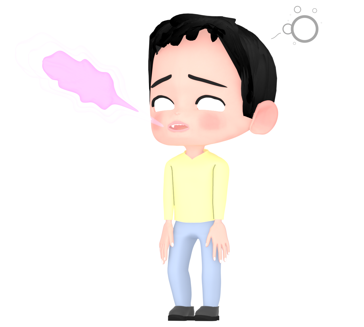 立ったまま魂が抜ける男性のイラスト