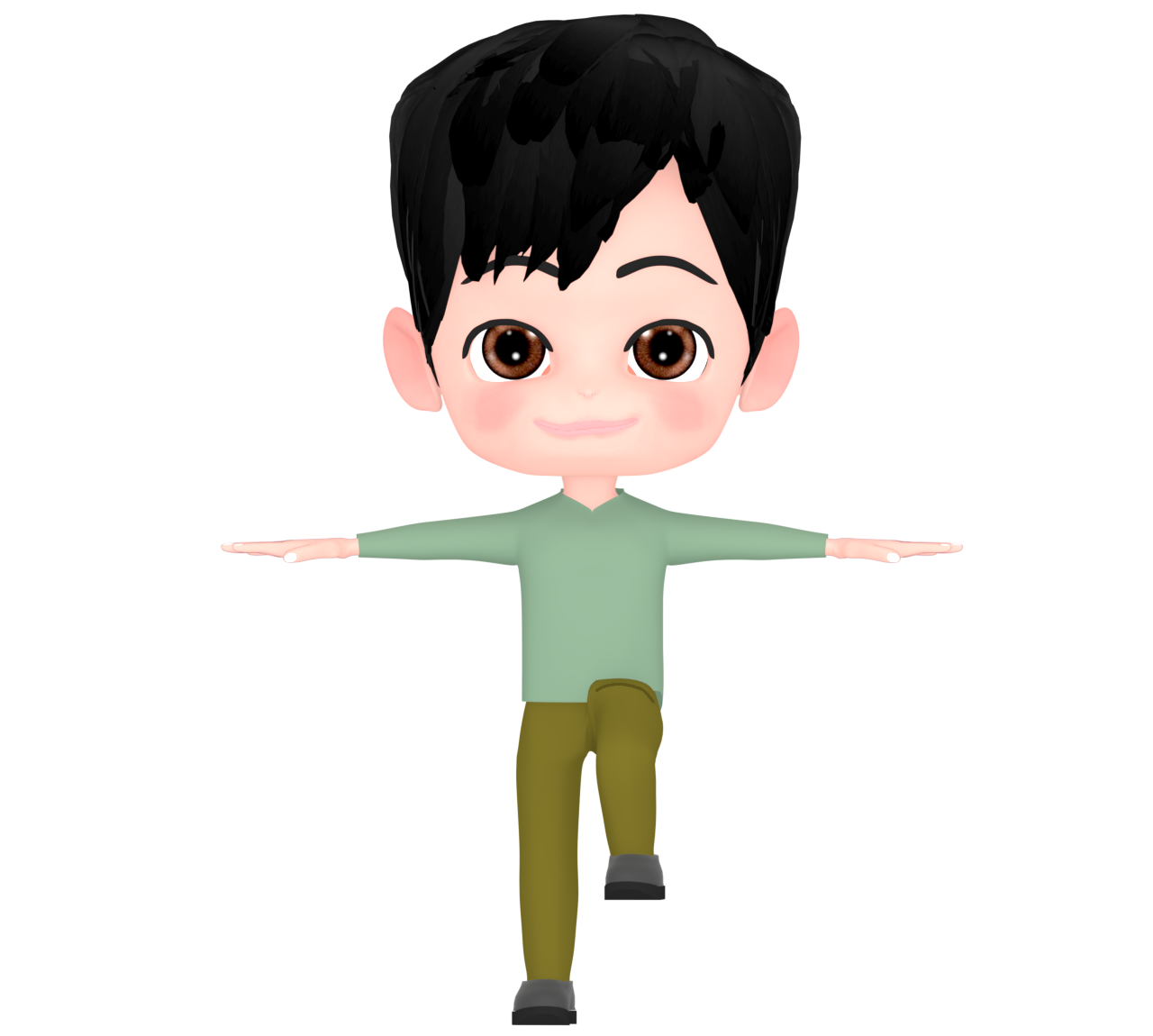 片足立ちの男性のイラスト