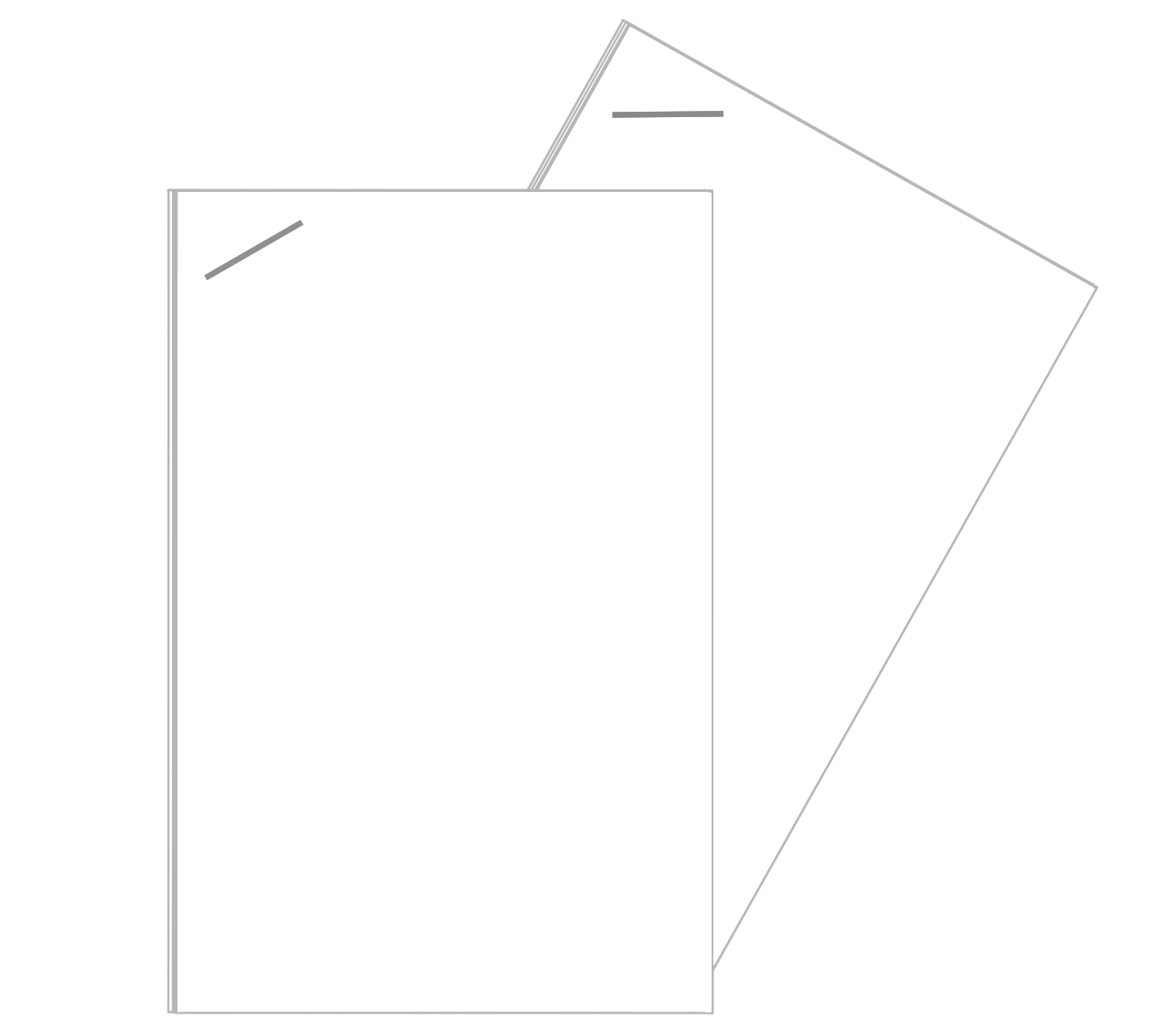 ホッチキスで止めた書類のイラスト