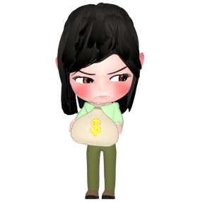 ケチな人のイラスト