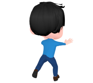 呼び止める男性の後ろ姿のイラスト