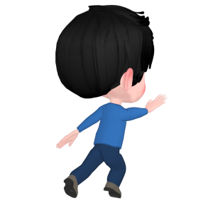 呼び止める男性の後ろ姿のイラスト
