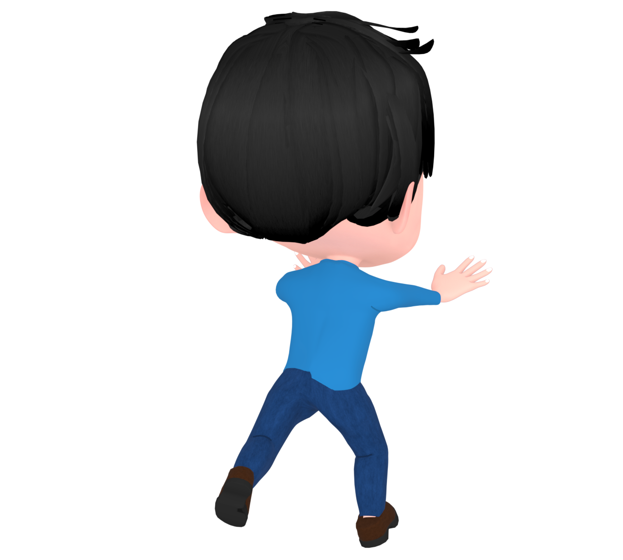 呼び止める男性の後ろ姿のイラスト