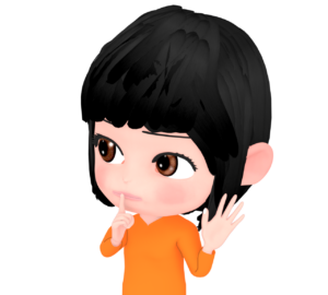 すぐに静かにするように伝える女性のイラスト