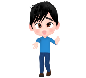 変顔をした男性のイラスト