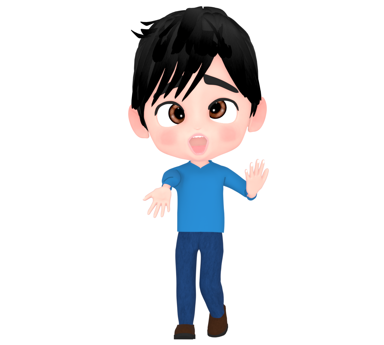 変顔をした男性のイラスト