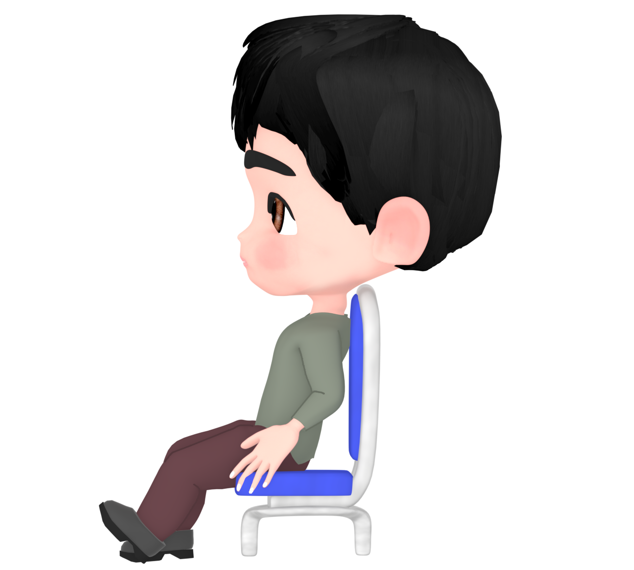 足を伸ばして椅子に座る姿勢の悪い人のイラスト