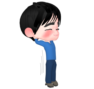 背伸びをする男性のイラスト