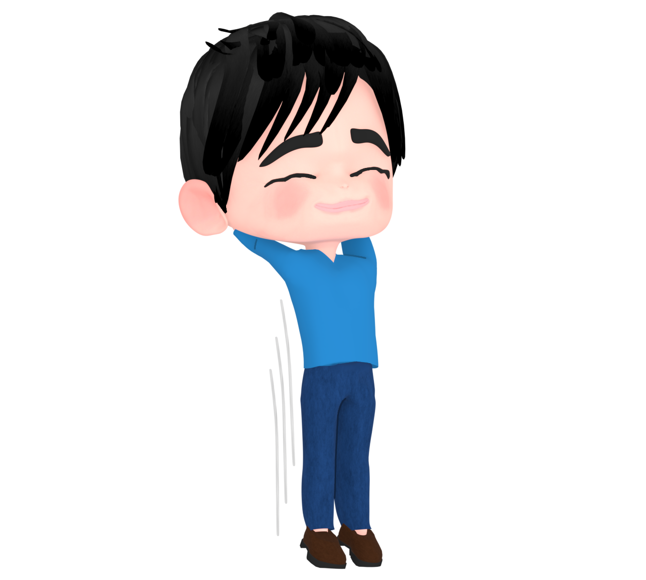 背伸びをする男性のイラスト