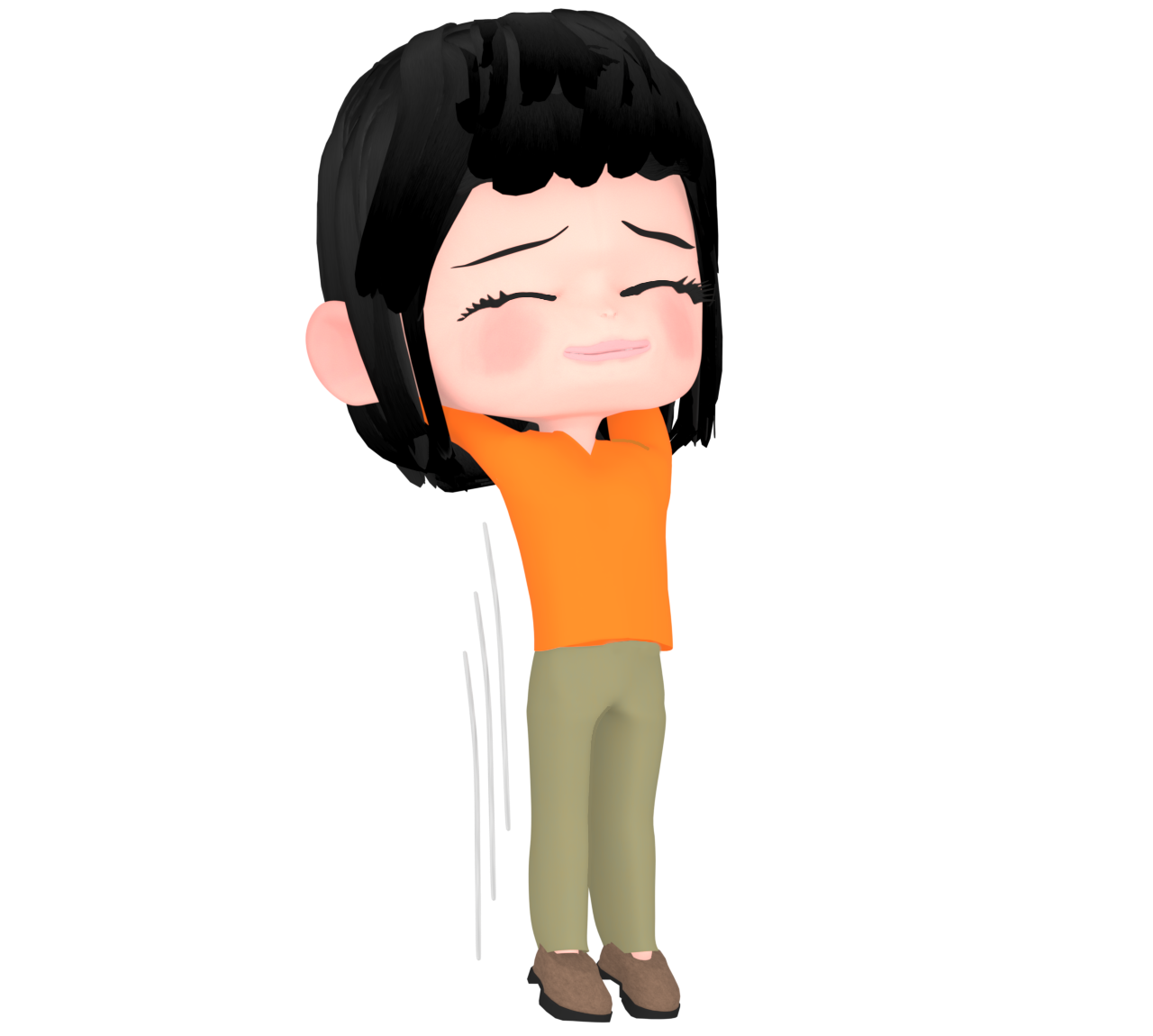 気持ちよく背伸びをする女性のイラスト