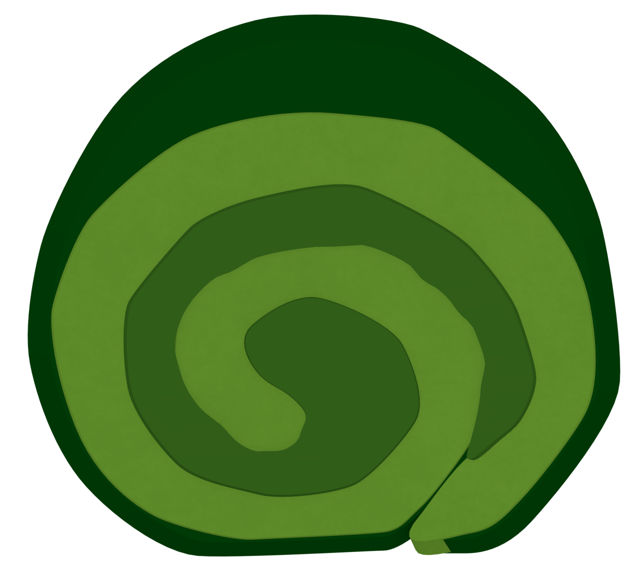 濃い抹茶味のロールケーキのイラスト