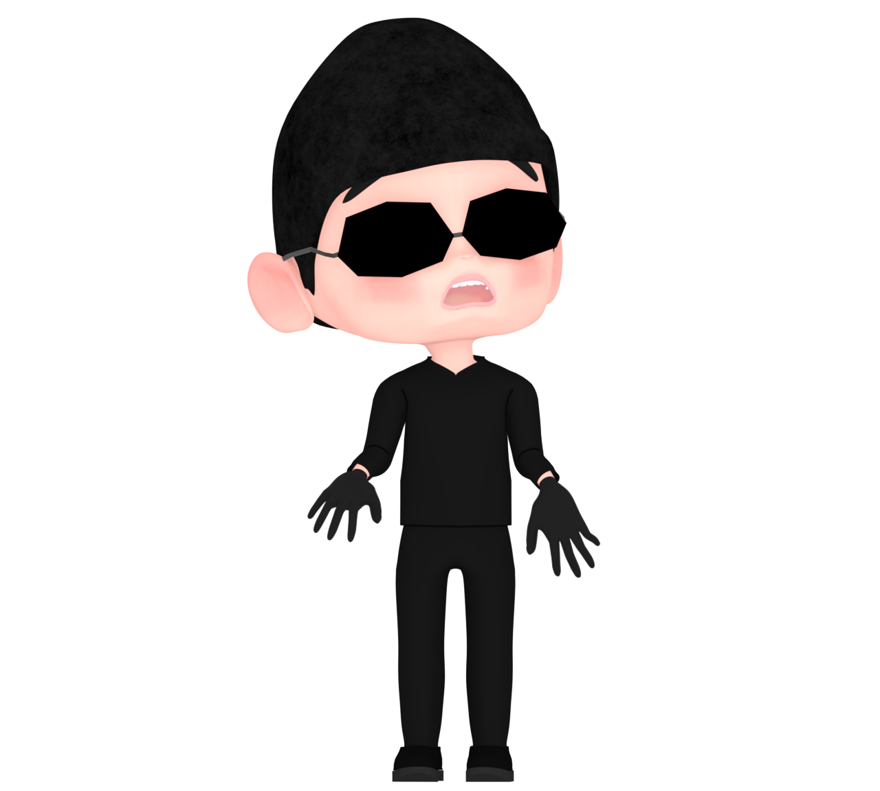 唖然としている不審者のイラスト