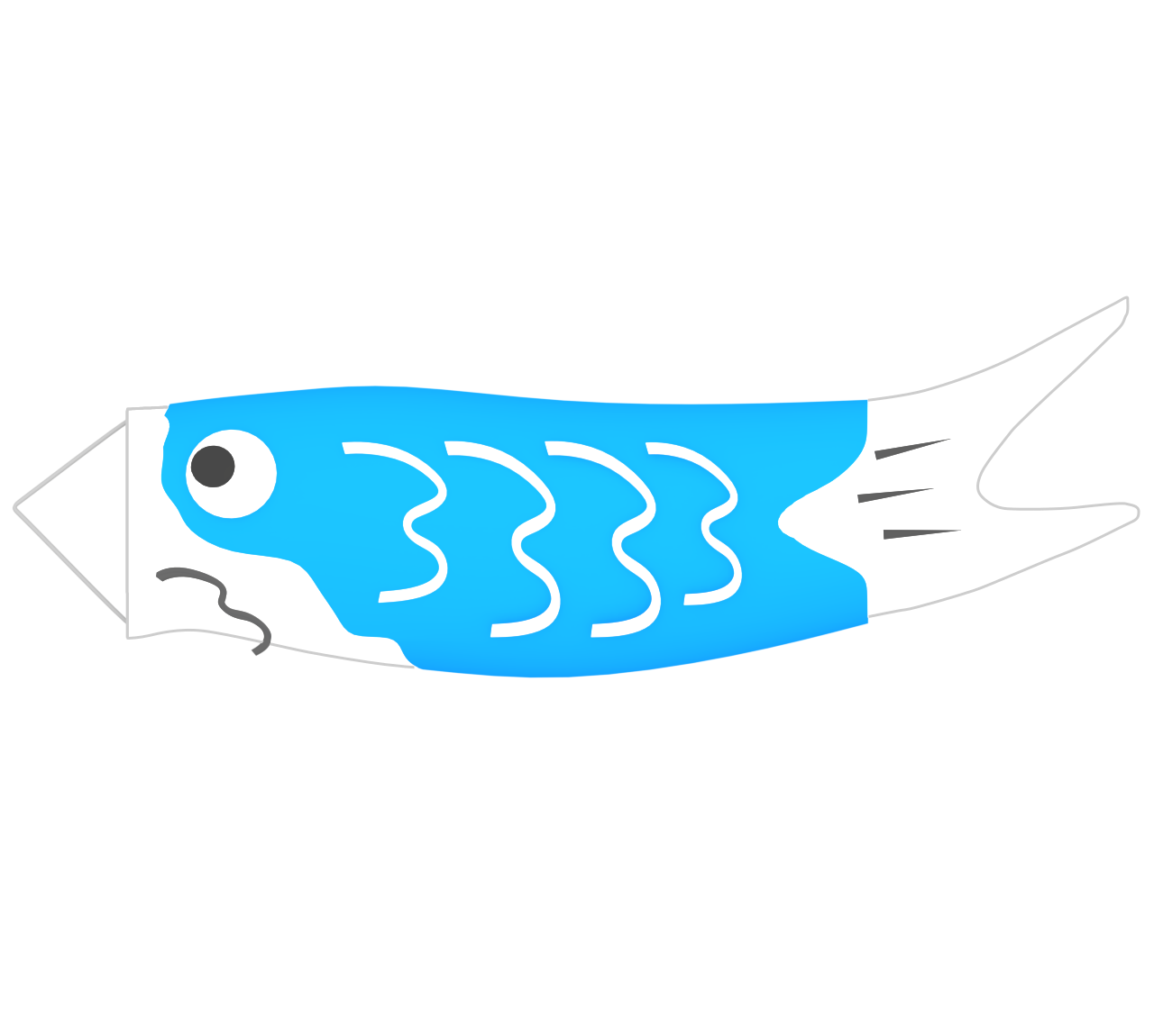 おしゃれな青色の鯉のぼりのイラスト