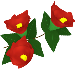 おしゃれな椿のイラスト