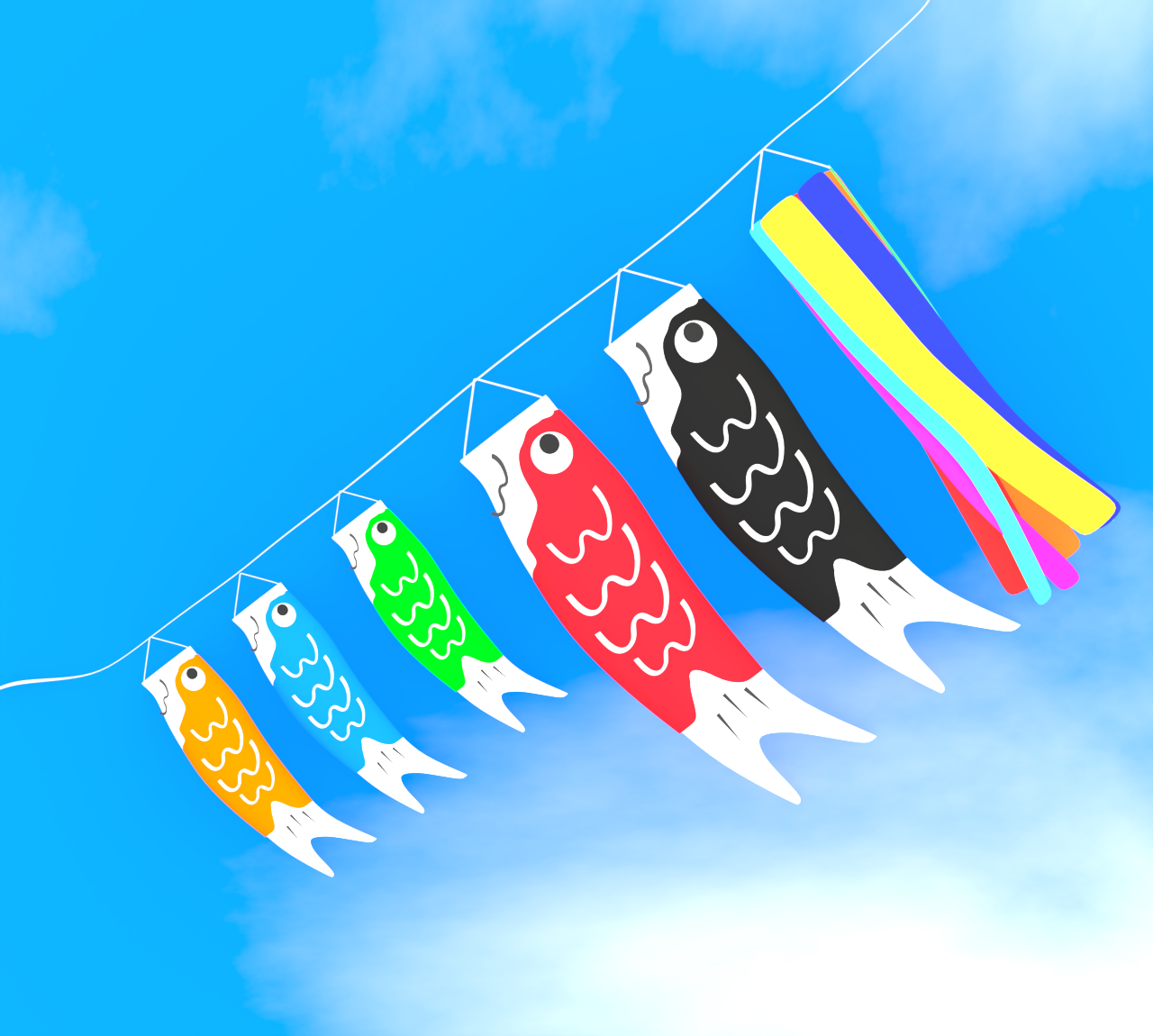 おしゃれな鯉のぼりのイラスト