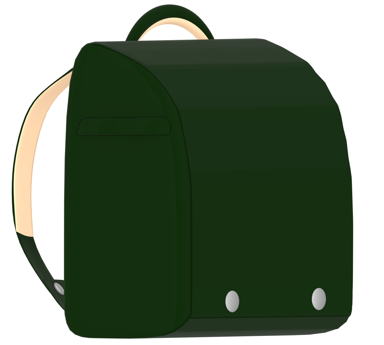 おしゃれな緑色のランドセルのイラスト
