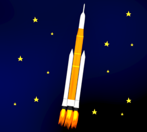 おしゃれなロケットのイラスト