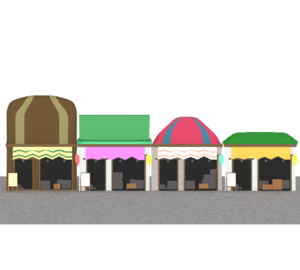 おしゃれな商店街のイラスト