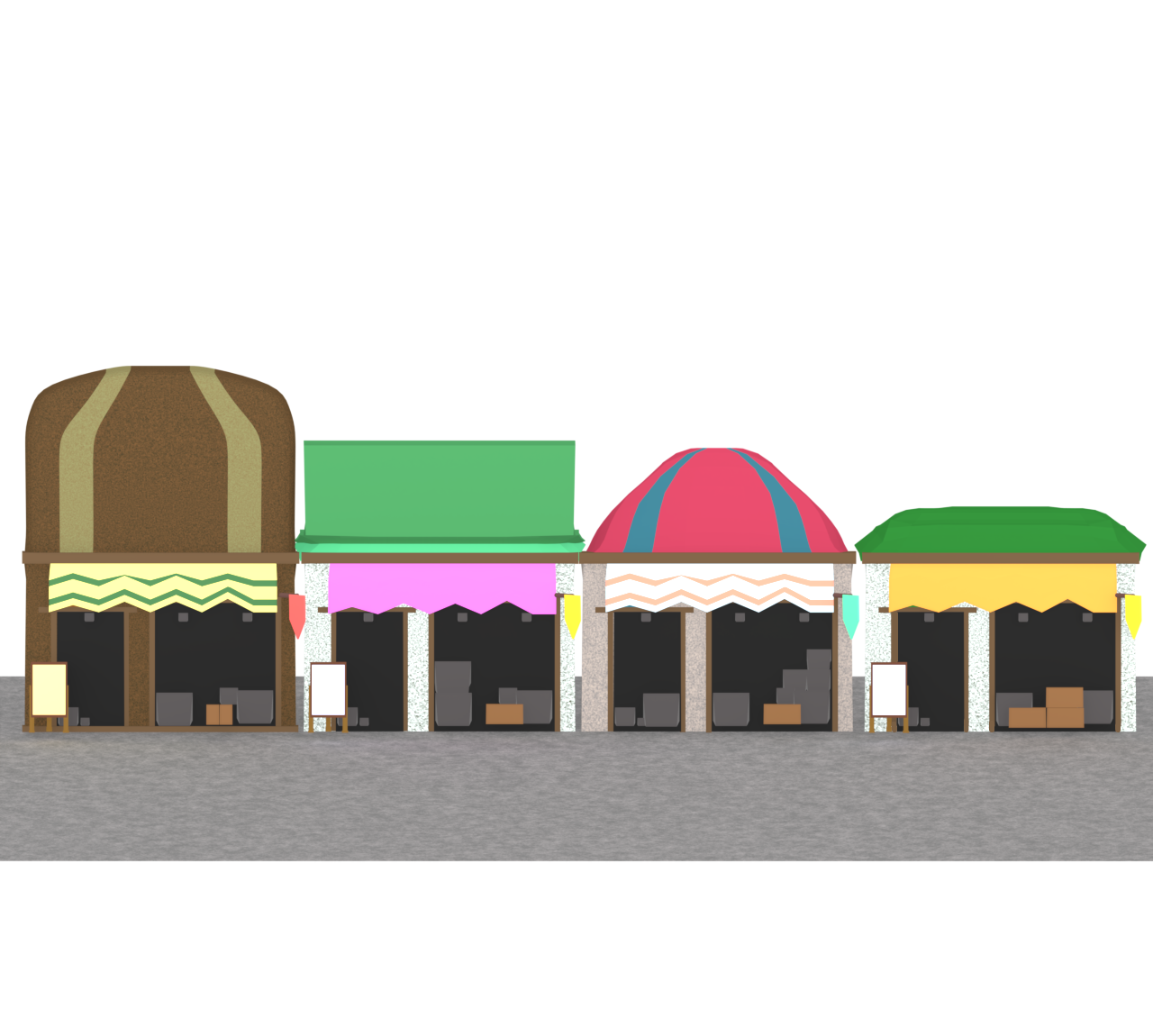 おしゃれな商店街のイラスト