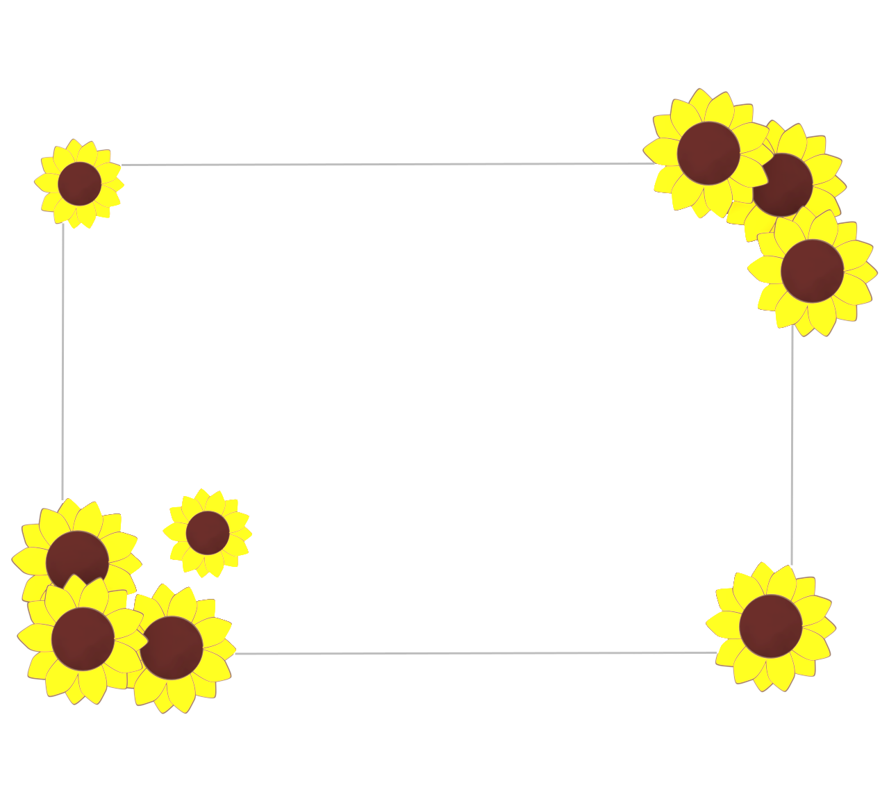 おしゃれなひまわりのお手紙テンプレート