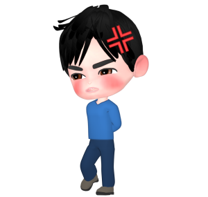 ドタキャンに怒る男性のイラスト