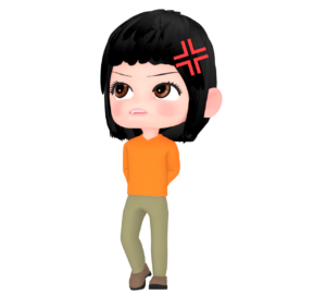 ドタキャンされて怒る女性のイラスト