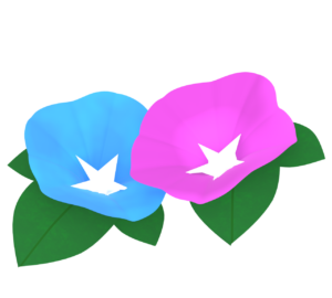 夏の朝顔のイラスト