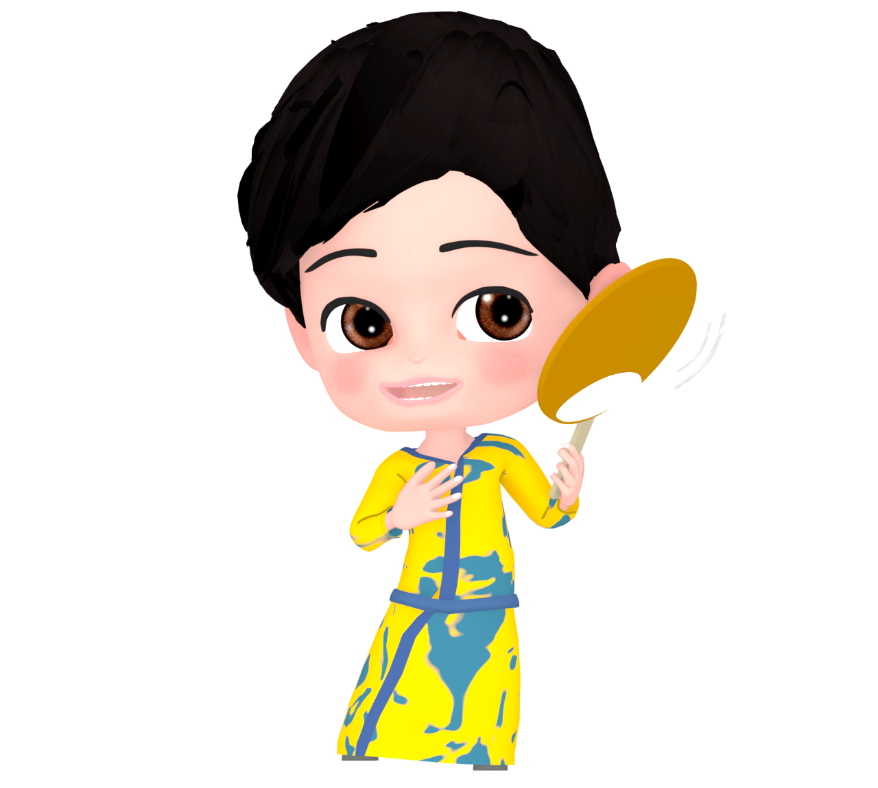 夏に浴衣を着る子どものイラスト