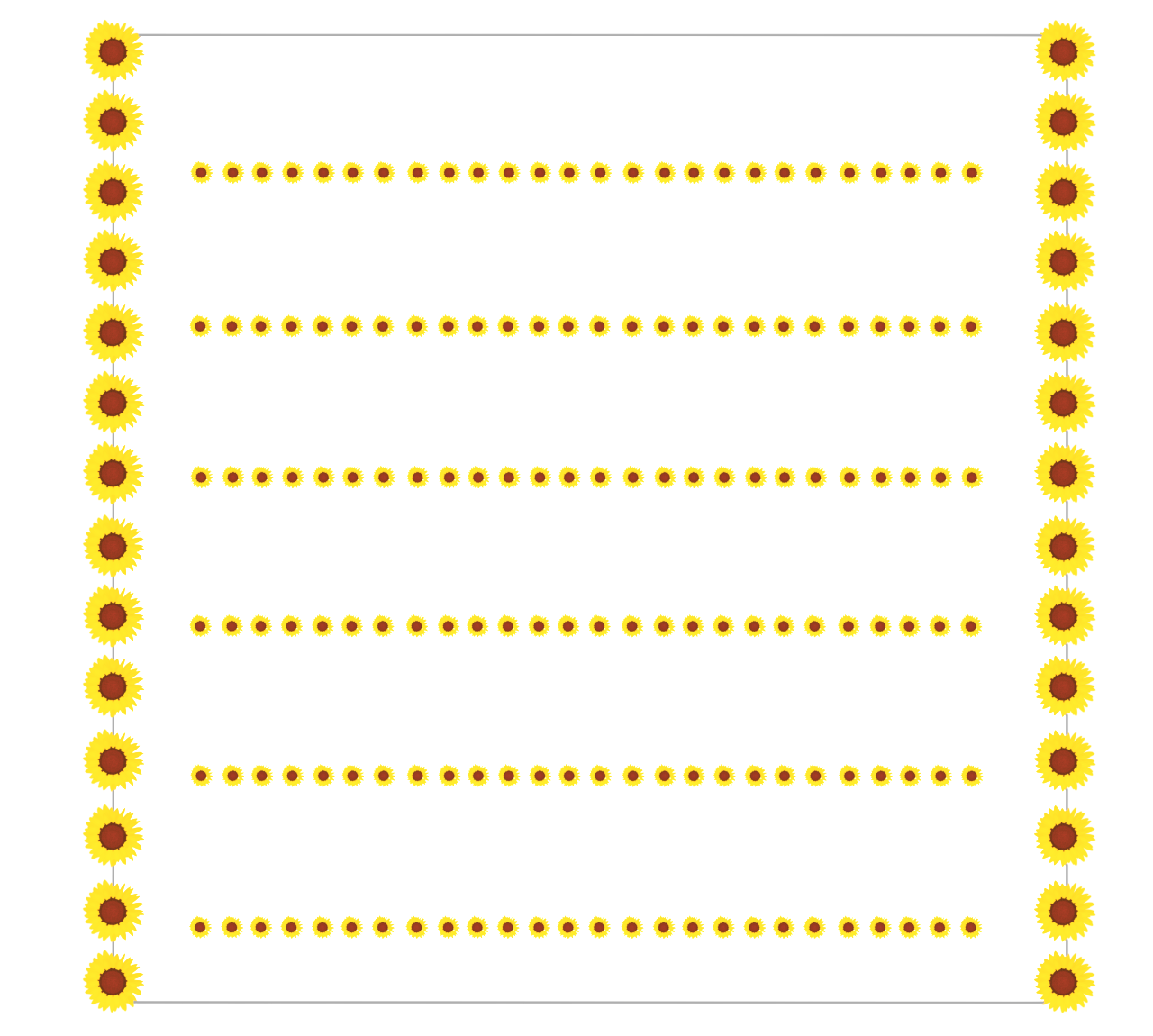 ひまわりのかわいいテンプレート