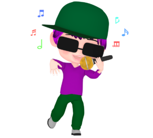 サングラスをつけてラップを歌うラッパーのイラスト